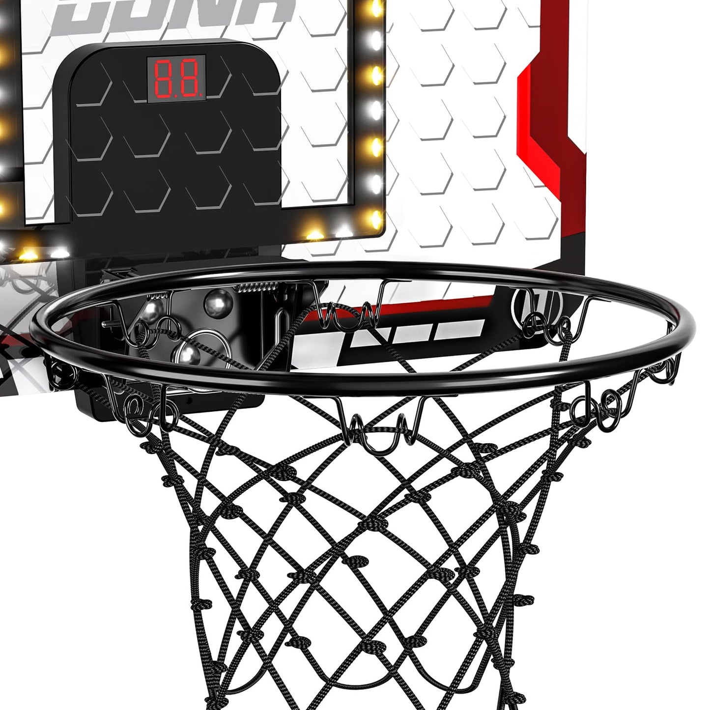 TEMI Indoor Basketball Hoop with LED Scoreboard – Over-The-Door Mini Hoop