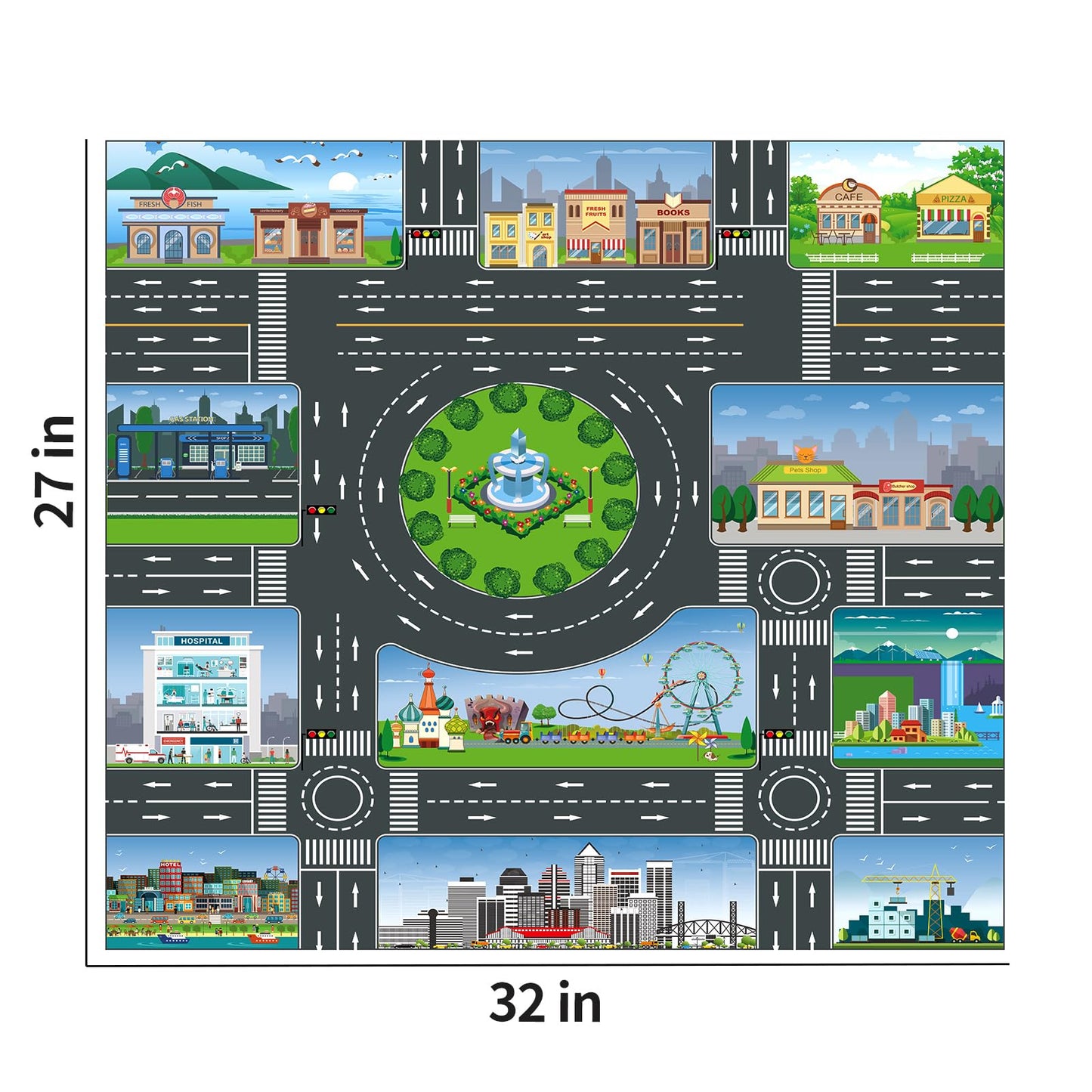 TEMI Car Carrier Toy Set – Die-Cast Vehicles + Foldable Play Mat