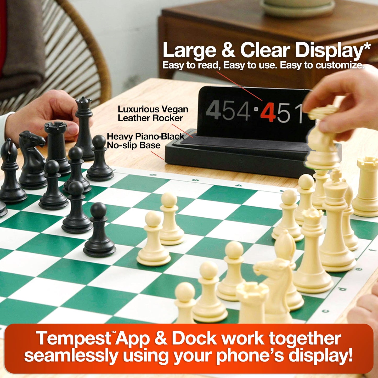 Tempest Non-Tournament Chess Clock – Phone-Dock Hybrid Timer with App Included