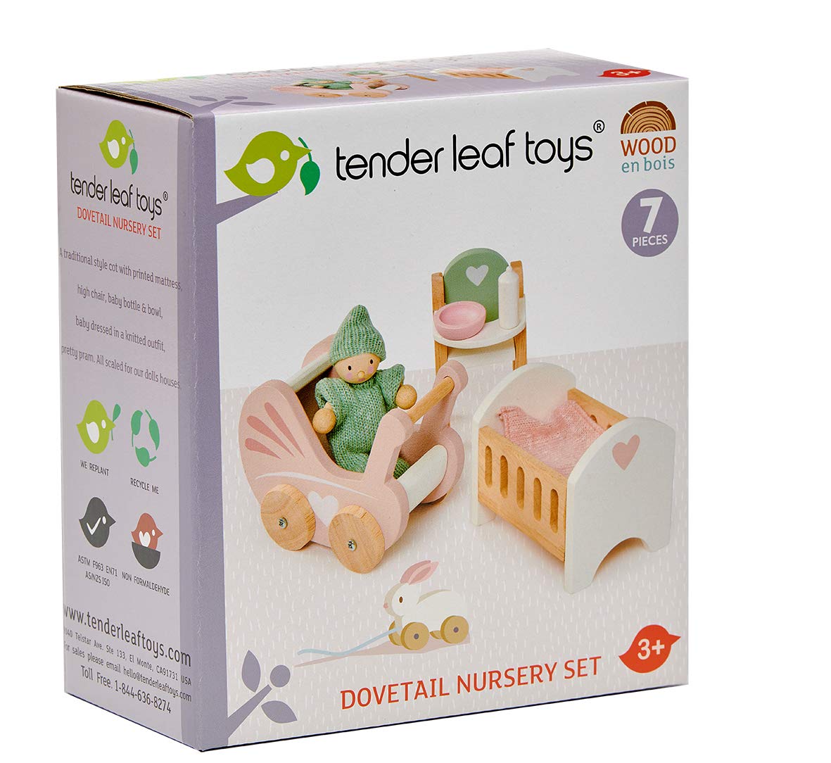 Tender Leaf Toys Dovetail Dollhouse Accessories | 1:12 Wooden Furniture Sets for Creative Play | Ages 3+
