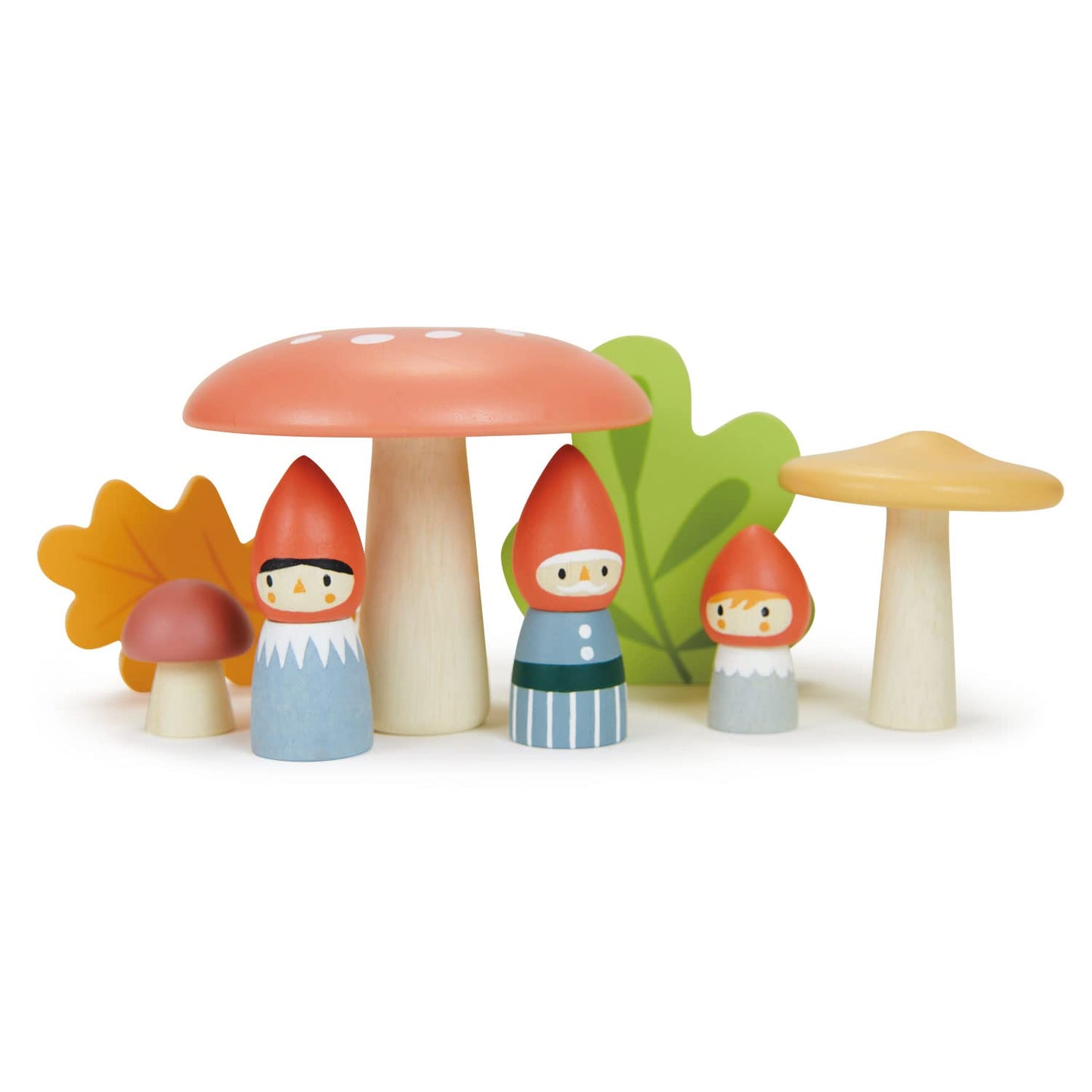 Tender Leaf Toys Woodland Gnome Family – 8-Piece Solid Wood Imaginative Play Set