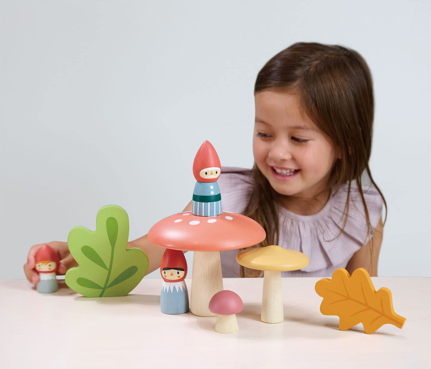 Tender Leaf Toys Woodland Gnome Family – 8-Piece Solid Wood Imaginative Play Set