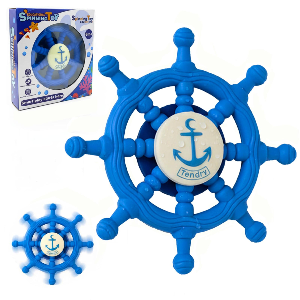 Tendry Baby Suction Spinner Toy – Bath Time Ship Steering Wheel for 6+ Months