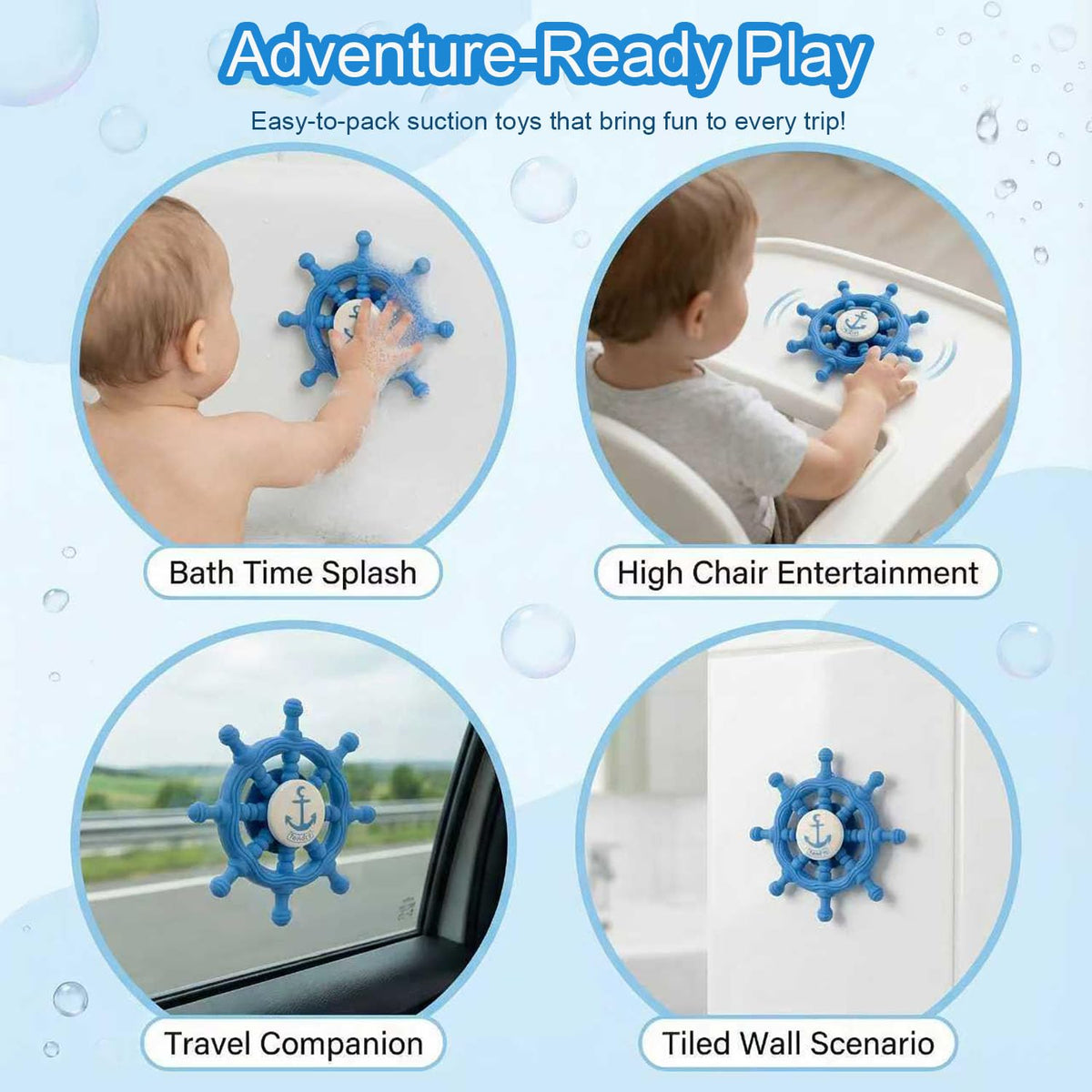 Tendry Baby Suction Spinner Toy – Bath Time Ship Steering Wheel for 6+ Months