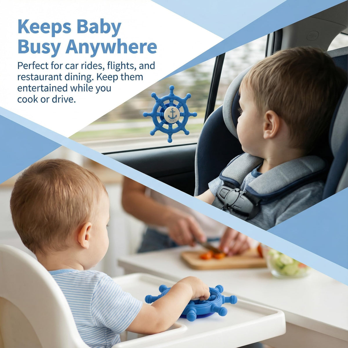 Tendry Baby Suction Spinner Toy – Bath Time Ship Steering Wheel for 6+ Months