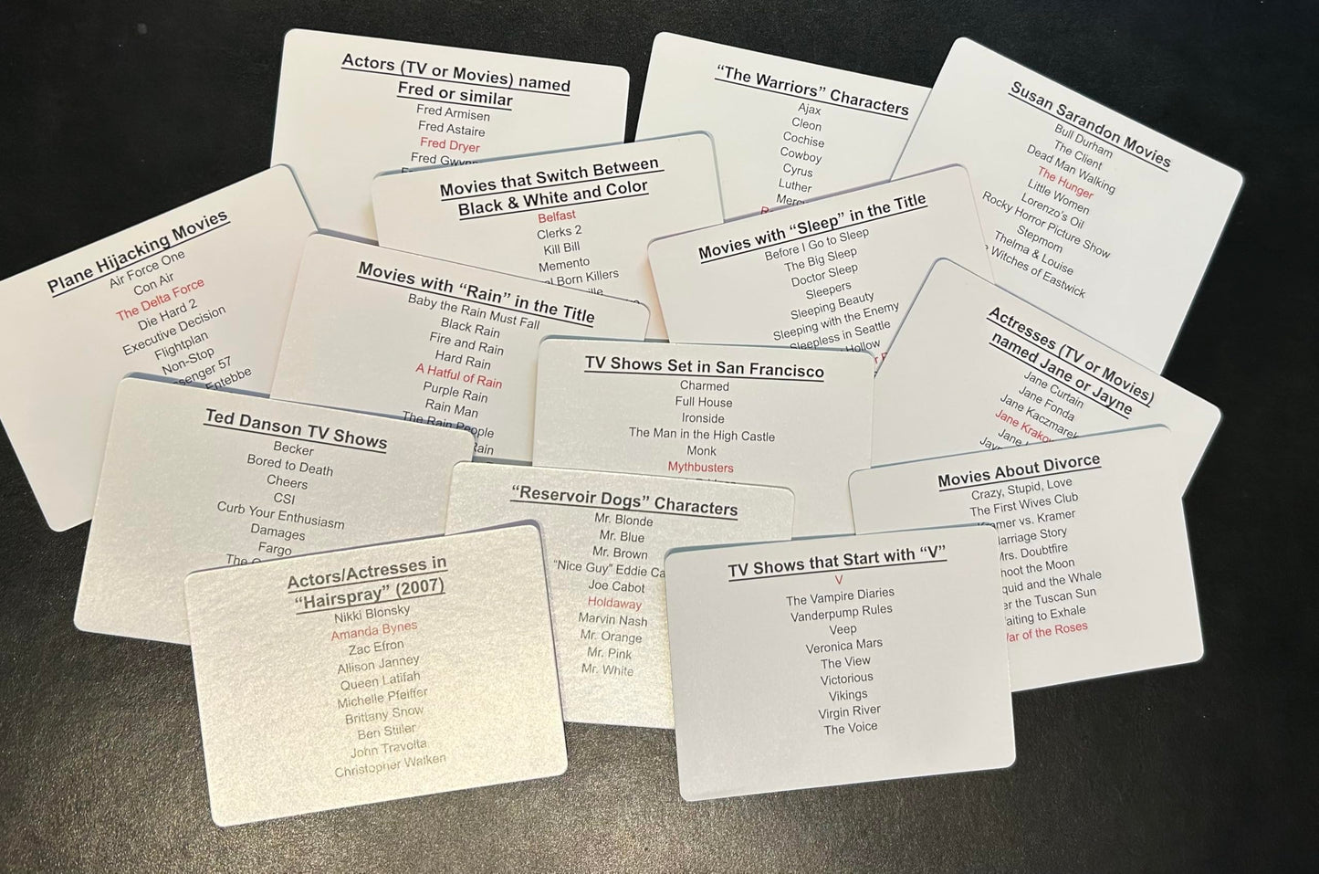 10 Hits TV & Movies Trivia Card Game – 375 Questions for 2-200+ Players