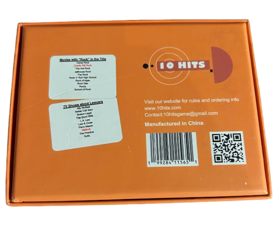 10 Hits TV & Movies Trivia Card Game – 375 Questions for 2-200+ Players