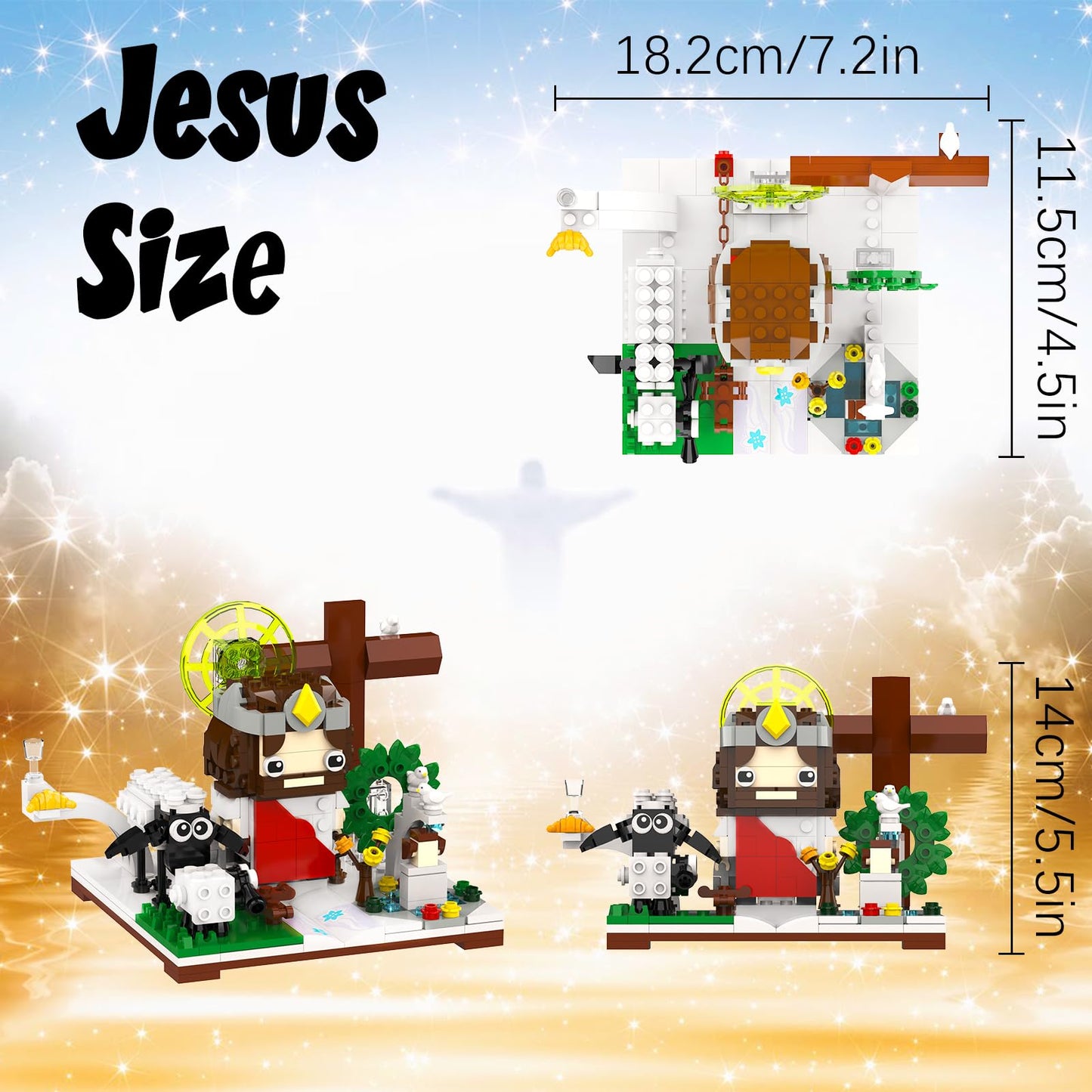 Tenhorses Jesus Building Block Set – 351PCS Christian Decor & Gift