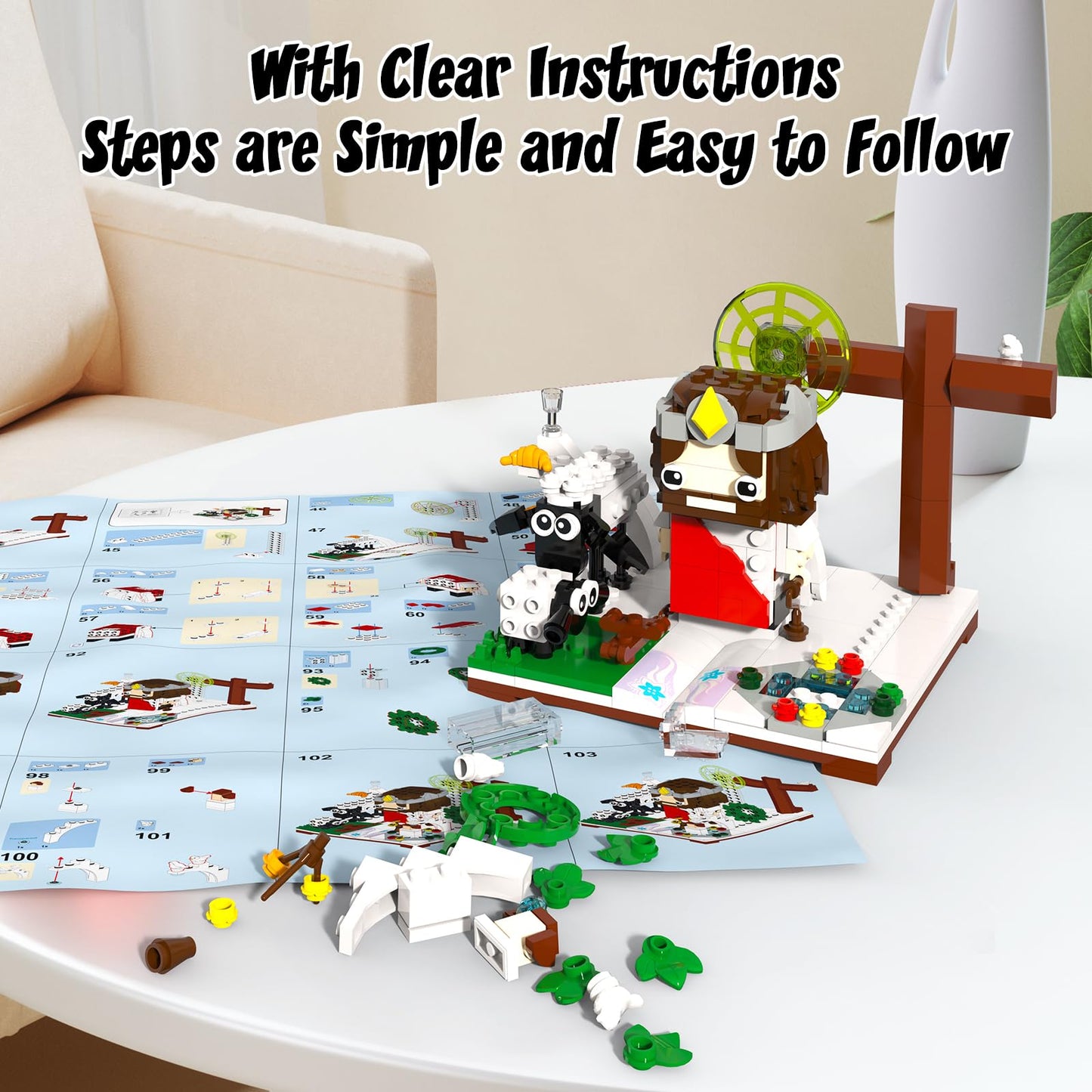 Tenhorses Jesus Building Block Set – 351PCS Christian Decor & Gift