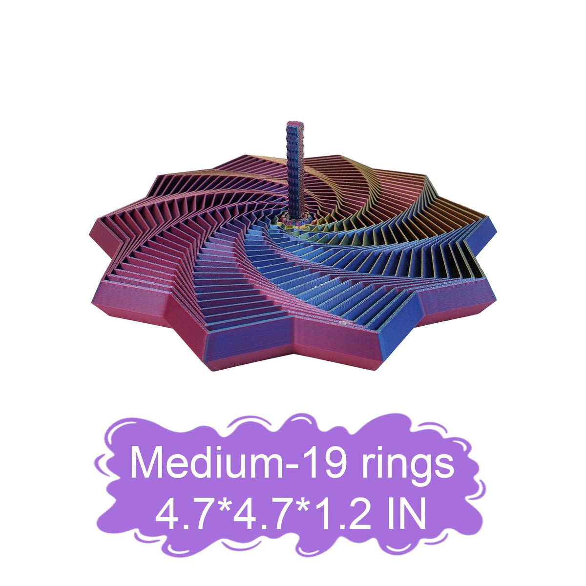 Tenndar 3D Printed Fidget Toys – Expanded Sensory Star with Handles (Colorful, 4.7in)
