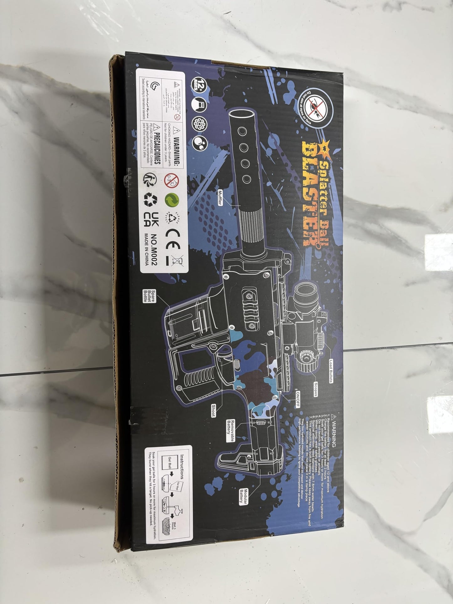 TENTAM Gel Ball Blaster Transparent Version – Semi Auto Electric, 170 FPS, 85 ft Range