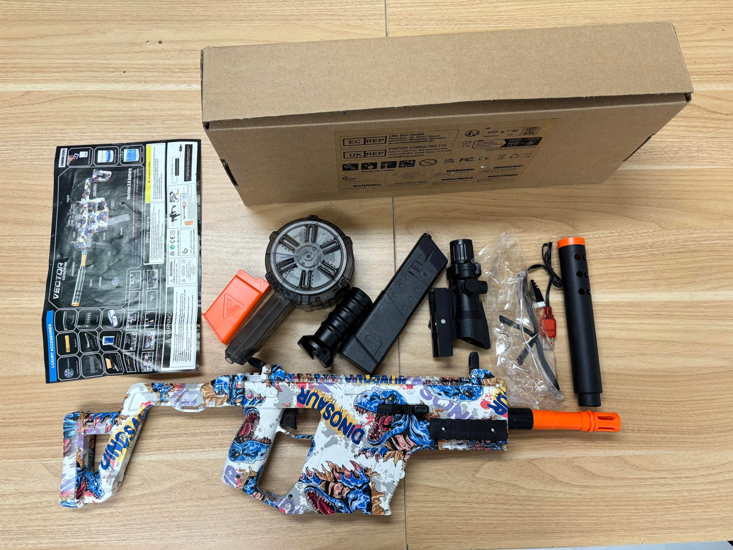 Tentam Gel Blaster Splatter Automatic - 160+ FPS, 80ft Range, Goggles & Ammo Drum