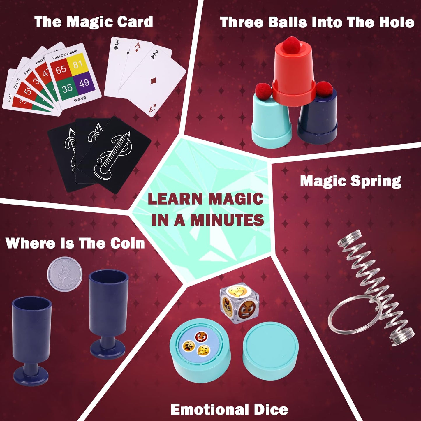 Tentam Magic Kit: 250+ Beginner Tricks + Step-by-Step Video Guides (Ages 6+)