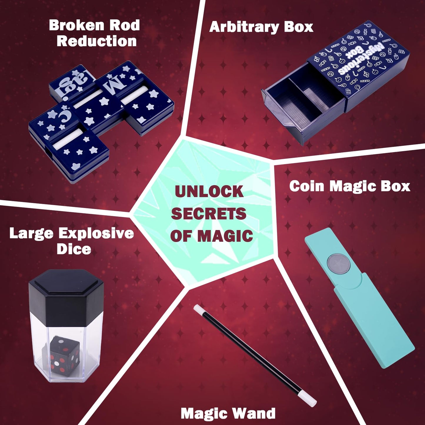 Tentam Magic Kit: 250+ Beginner Tricks + Step-by-Step Video Guides (Ages 6+)