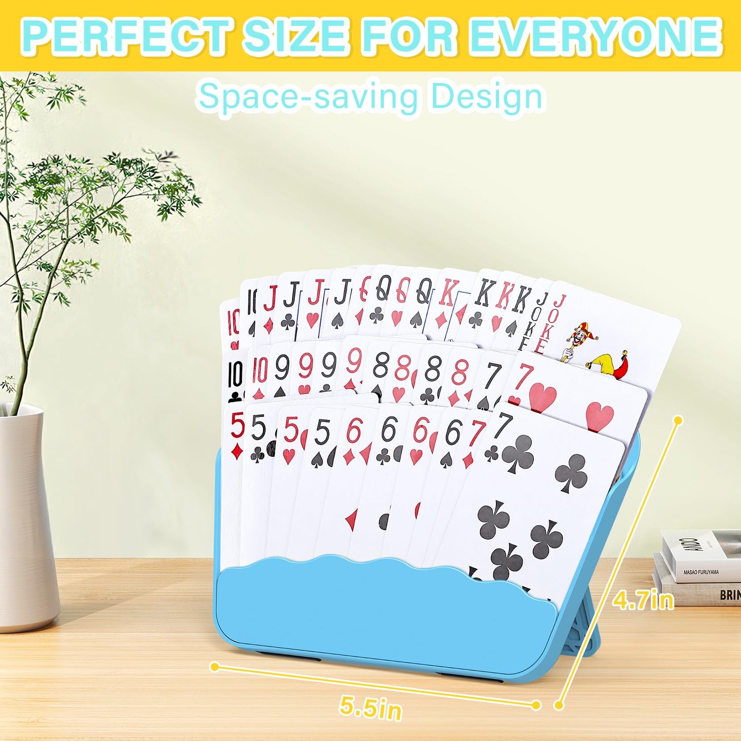 Tenyond Card Holders for Playing Cards – 4 Pack with Foldable Stand | Travel, Seniors & Game Night