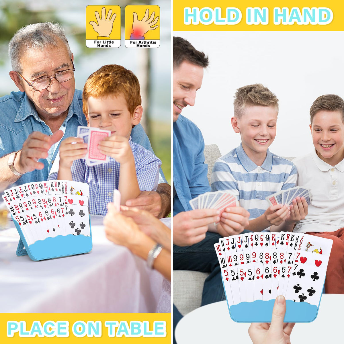 Tenyond Card Holders for Playing Cards – 4 Pack with Foldable Stand | Travel, Seniors & Game Night