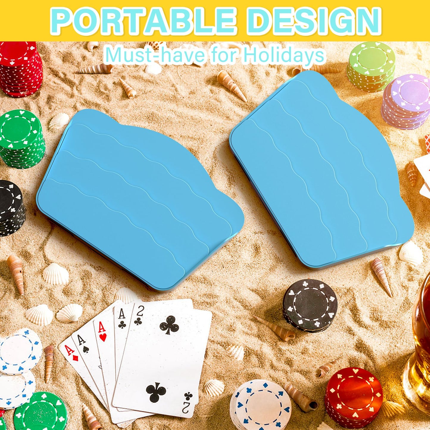 Tenyond Card Holders for Playing Cards – 4 Pack with Foldable Stand | Travel, Seniors & Game Night