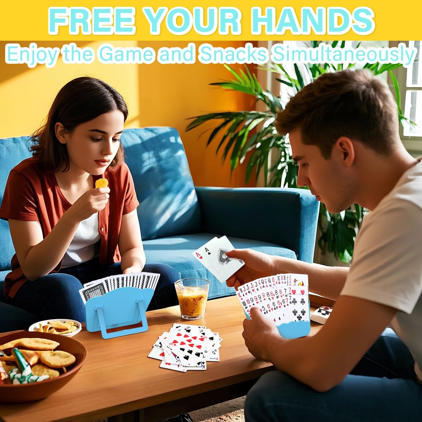 Tenyond Card Holders for Playing Cards – 4 Pack with Foldable Stand | Travel, Seniors & Game Night