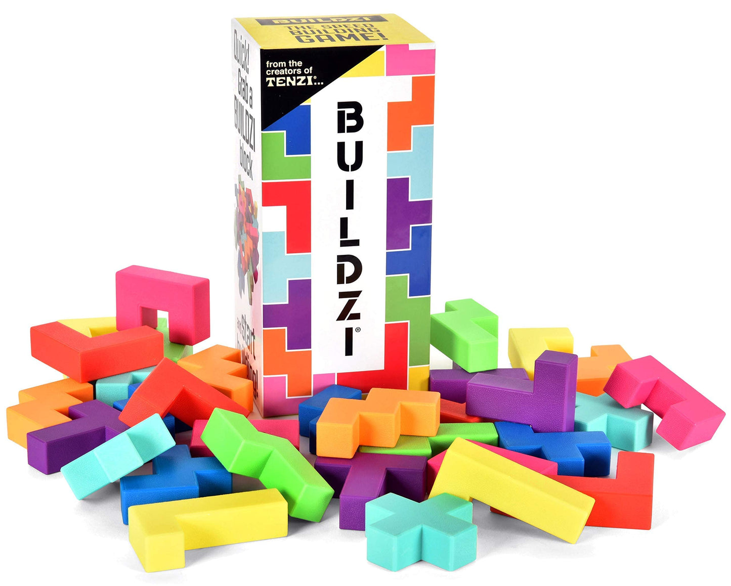 BUILDZI by TENZI - Fast Stacking Block Game for the Whole Family | 2-4 Players, Ages 6-96