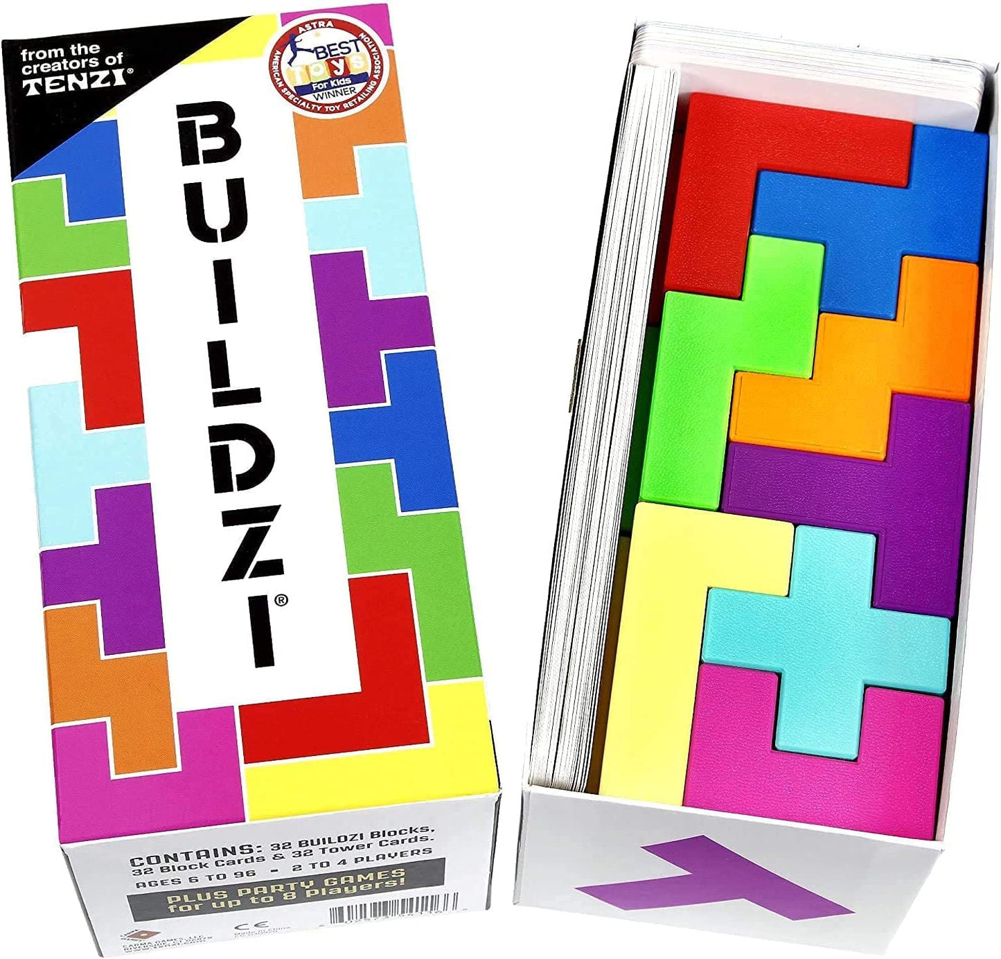 TENZI BUILDZI & 99 More Ways to Play Bundle | Fast Stacking Block Game for 2-4 Players