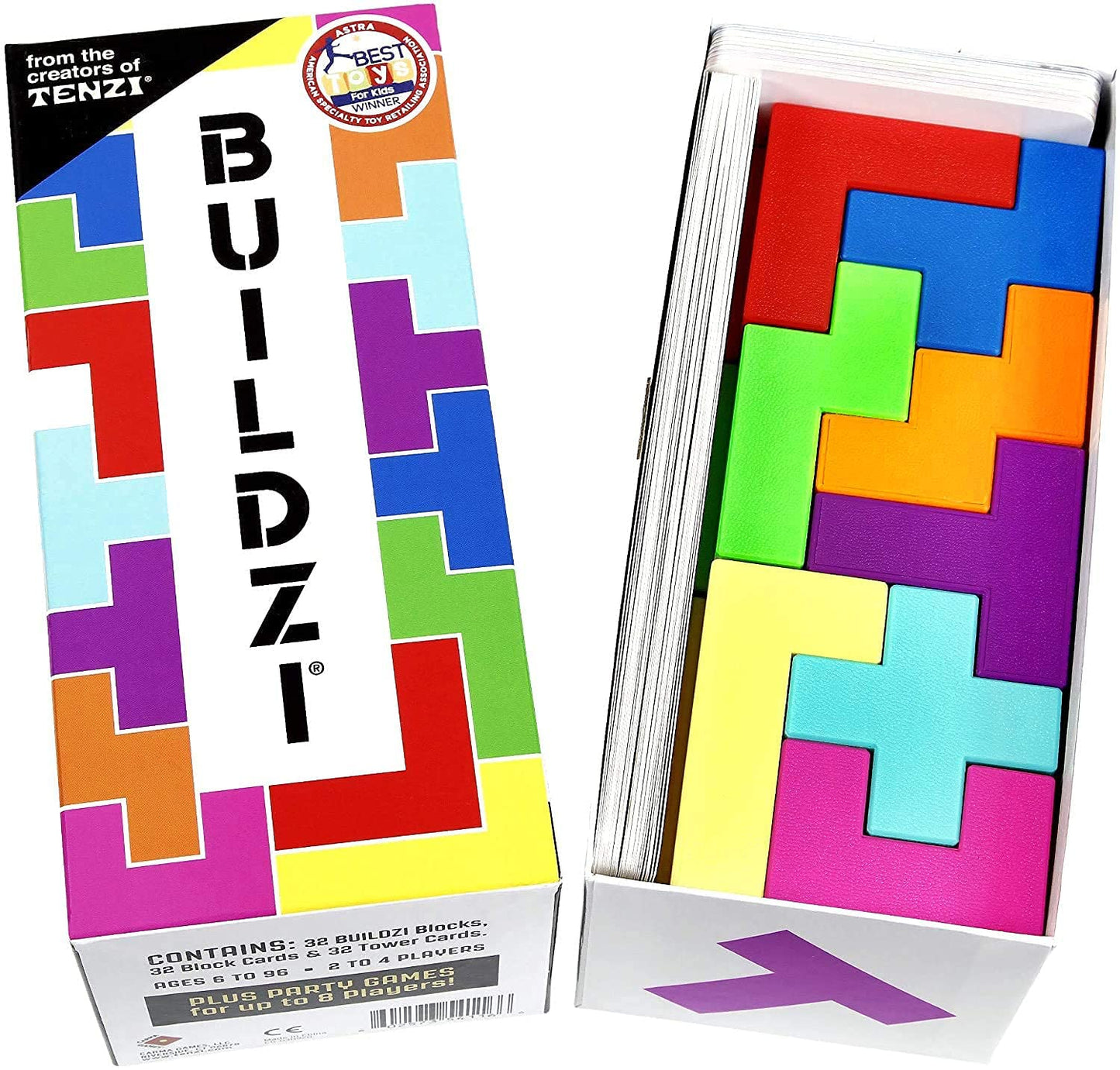 BUILDZI by TENZI - Fast Stacking Block Game for the Whole Family | 2-4 Players, Ages 6-96