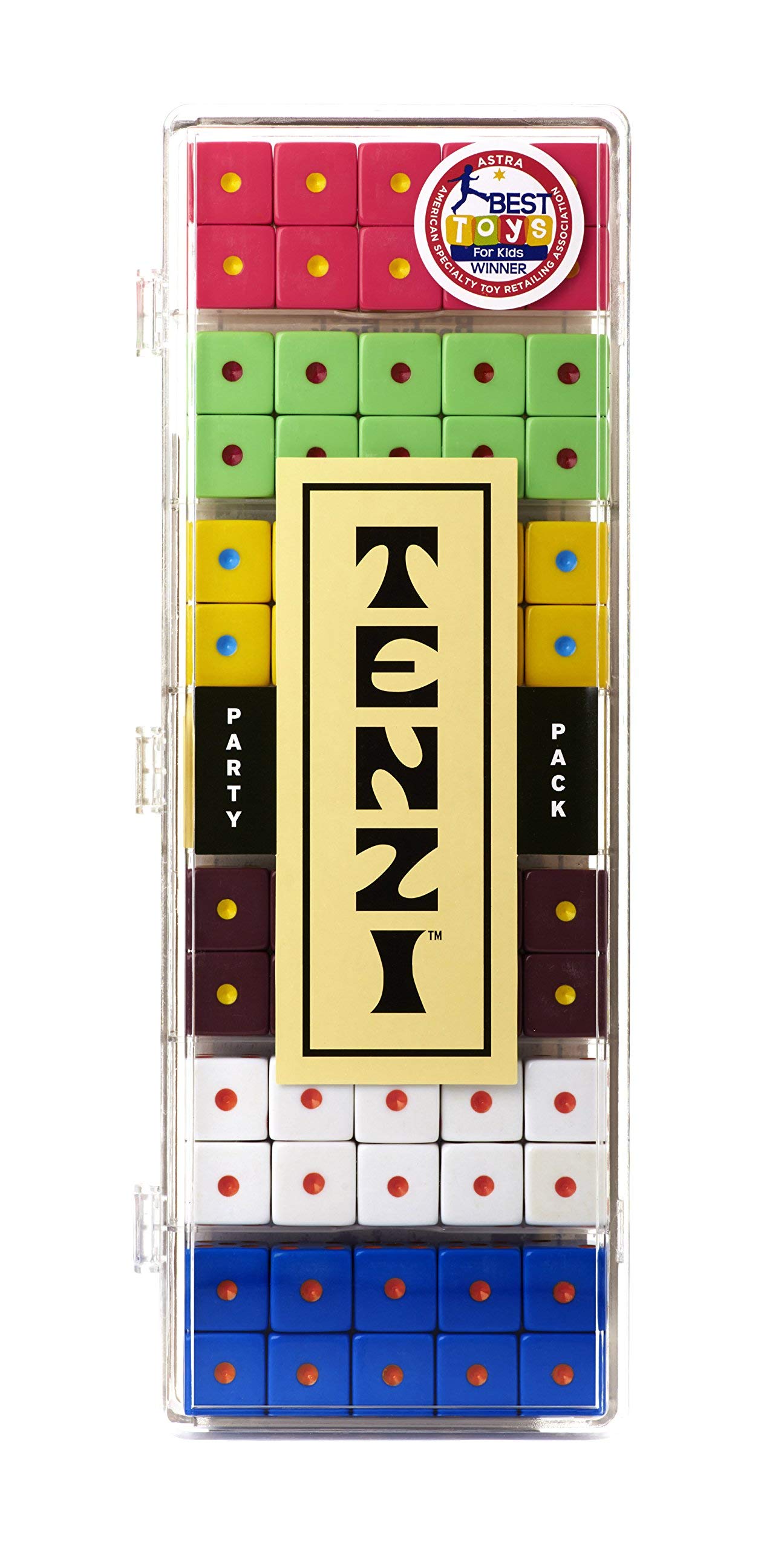 TENZI Party Pack Dice Game – Fast Family Fun, 6 Sets of 10 Dice + Storage Case