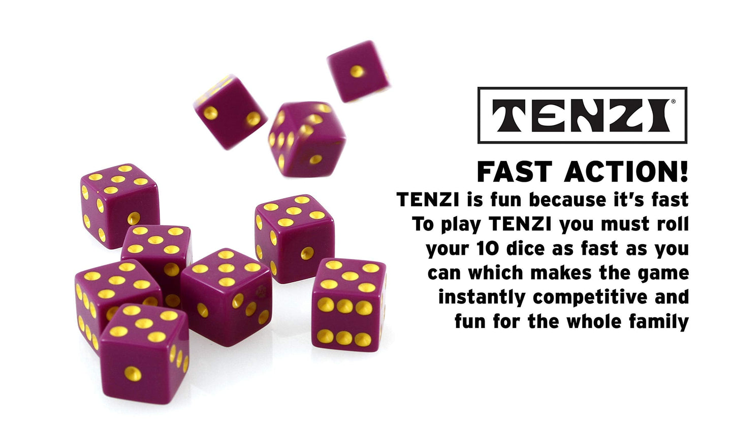 TENZI Party Pack Dice Game – Fast Family Fun, 6 Sets of 10 Dice + Storage Case