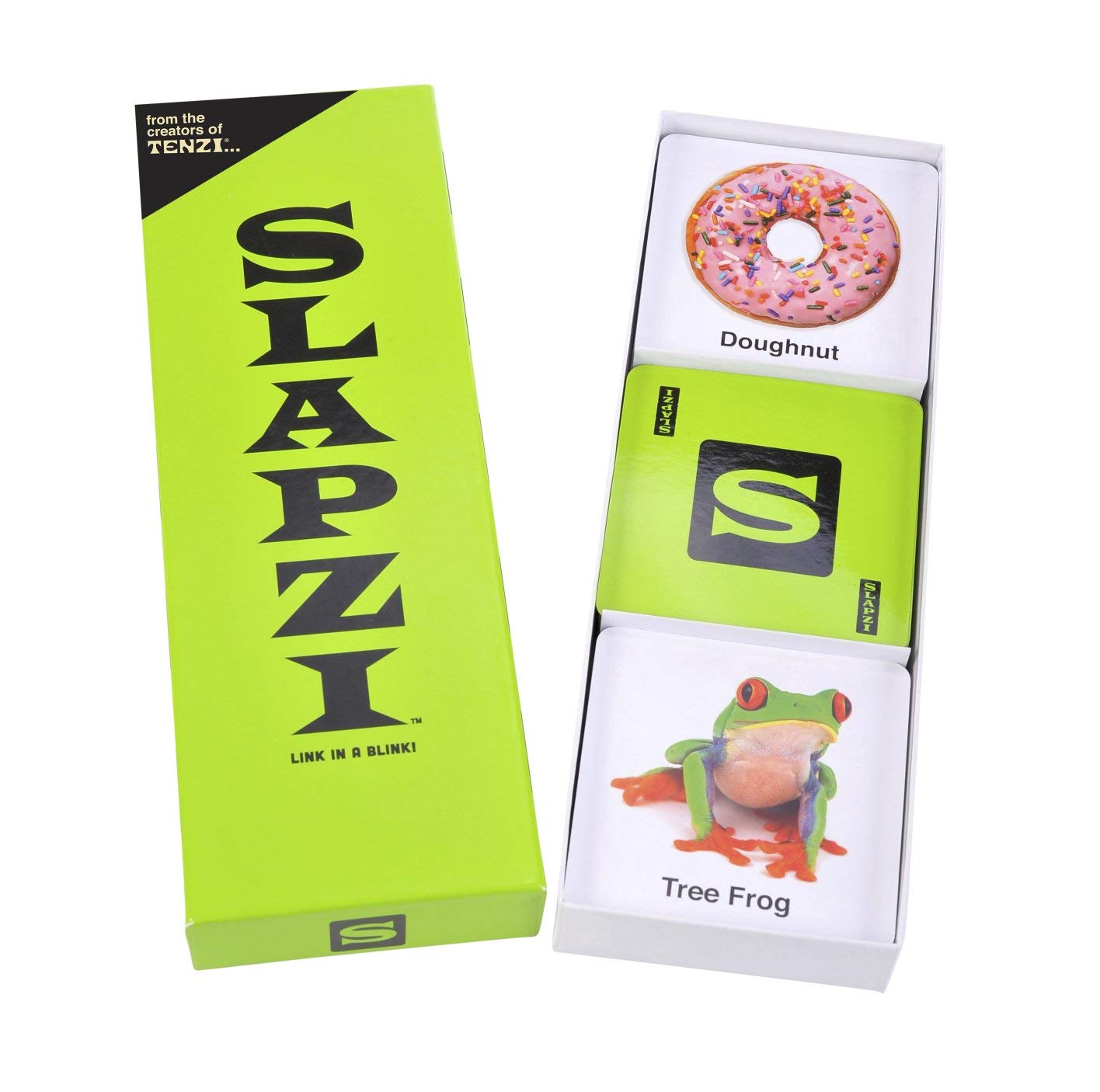 TENZI SLAPZI Full-Sized Edition – 120 Picture Cards, 65 Clue Cards | Fast Family Card Game