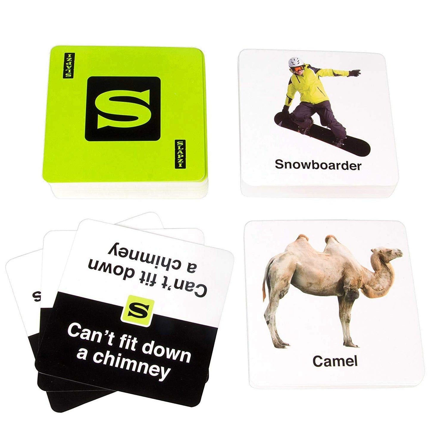TENZI SLAPZI Full-Sized Edition – 120 Picture Cards, 65 Clue Cards | Fast Family Card Game