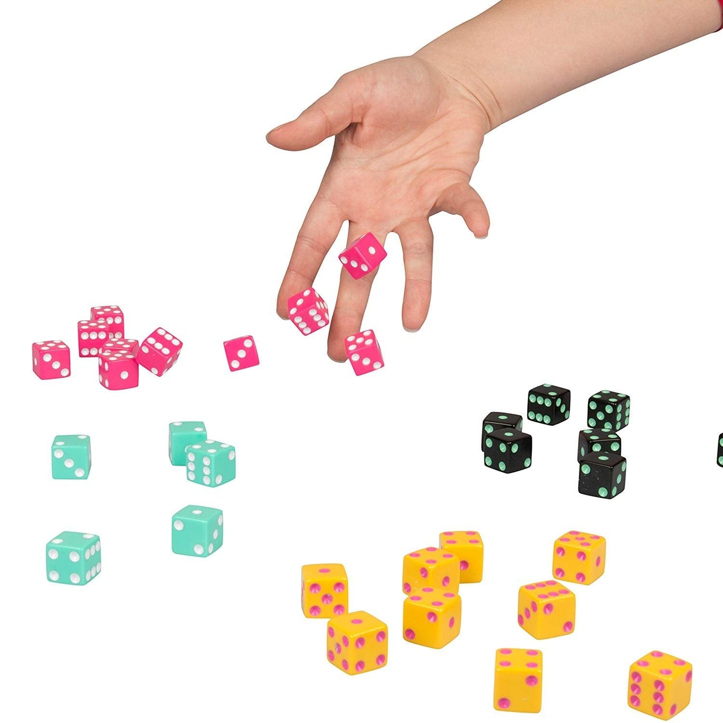 TENZI Party Pack Dice Game Bundle – 6 Sets of Colored Dice + 77 Ways to Play