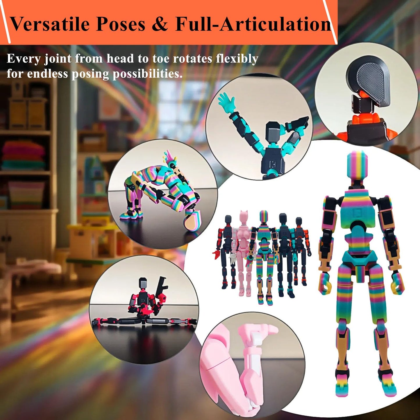 Teoboeys 7.8-inch T13 3D Action Figure with Titan Nova 13 Robo – Large Pink/White, Completed Assembly