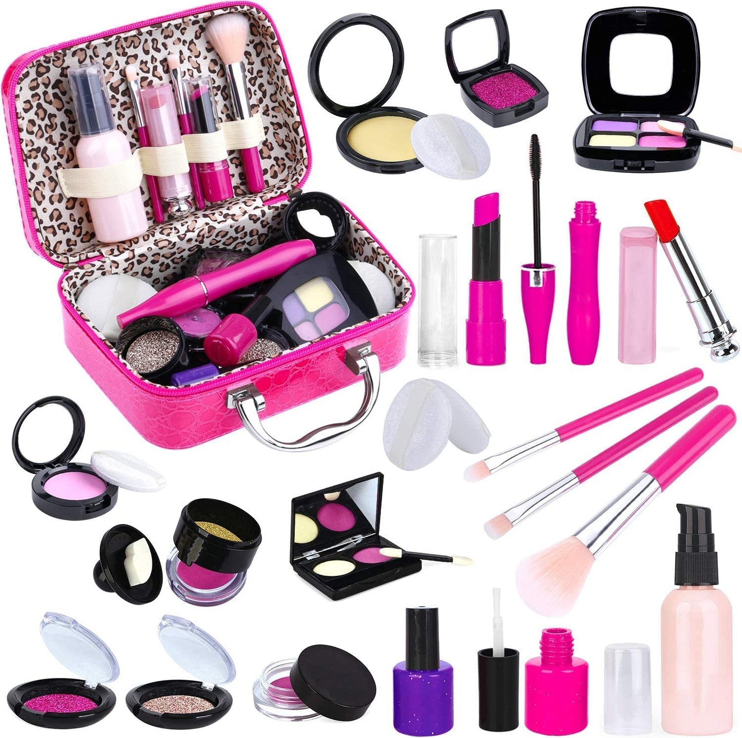 Tepsmigo Pretend Makeup Kit for Girls – Safe Toy Makeup Set for Ages 3+ (Not Real Makeup)