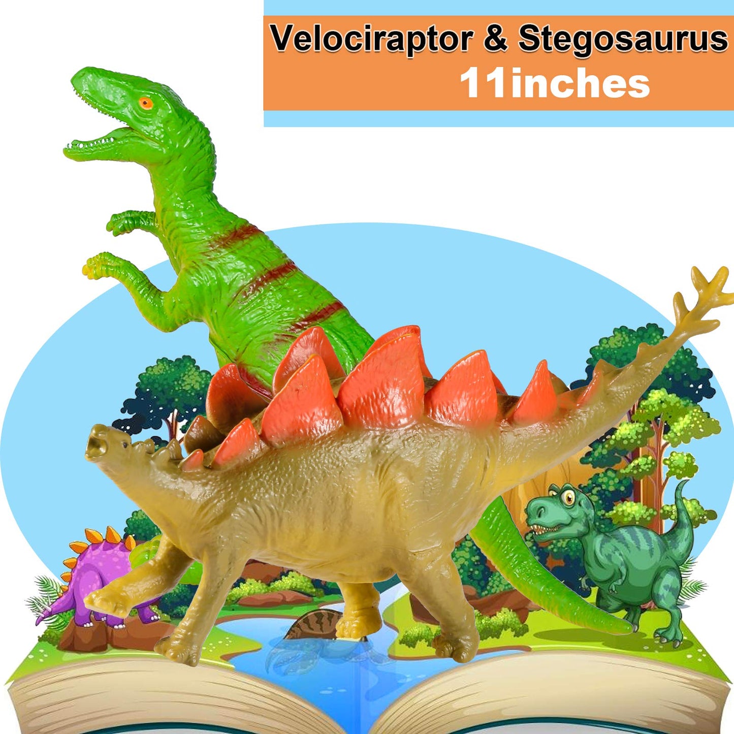 Tepsmigo Soft Dinosaur Toys Set of 6 – Jumbo T-Rex, Velociraptor & Triceratops for Kids Aged 3-7