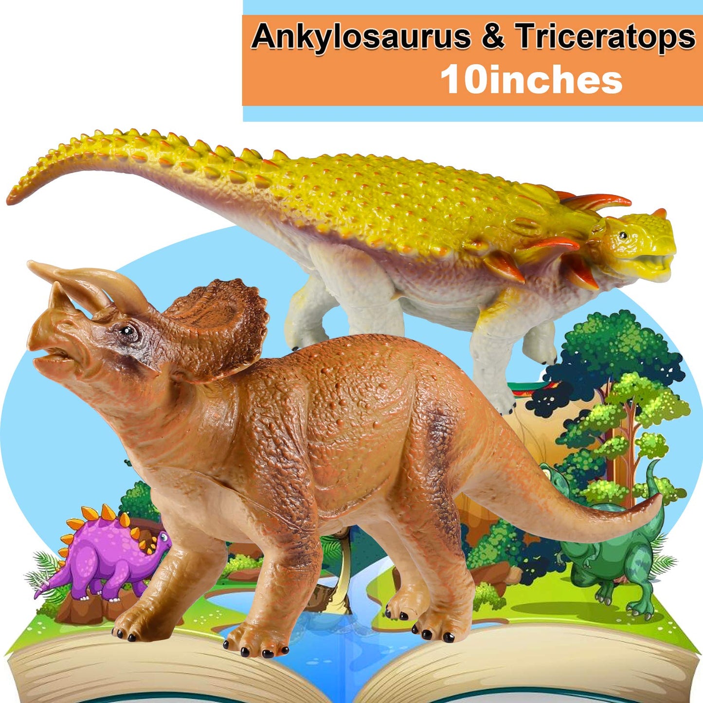 Tepsmigo Soft Dinosaur Toys Set of 6 – Jumbo T-Rex, Velociraptor & Triceratops for Kids Aged 3-7
