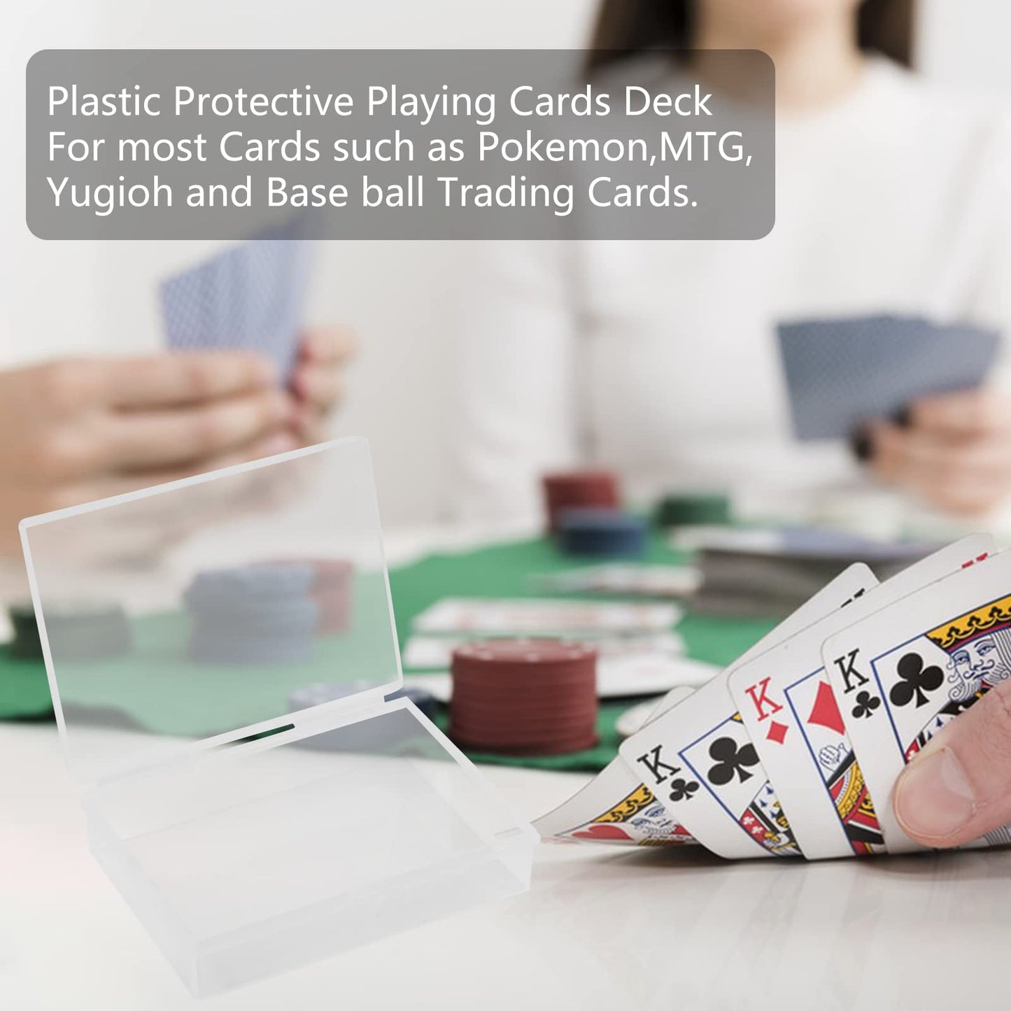 Teqooza Playing Card Case Box – Clear 2-Pack, 3.6 x 2.6 x 0.8 in Card Storage