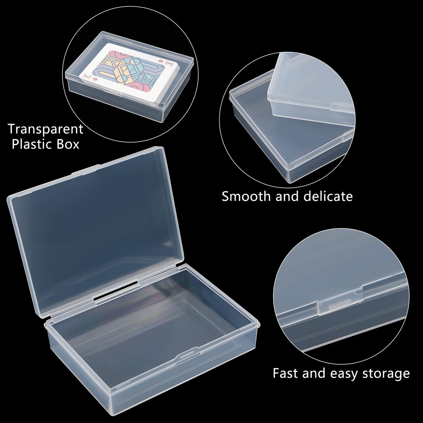 Teqooza Playing Card Case Box – Clear 2-Pack, 3.6 x 2.6 x 0.8 in Card Storage