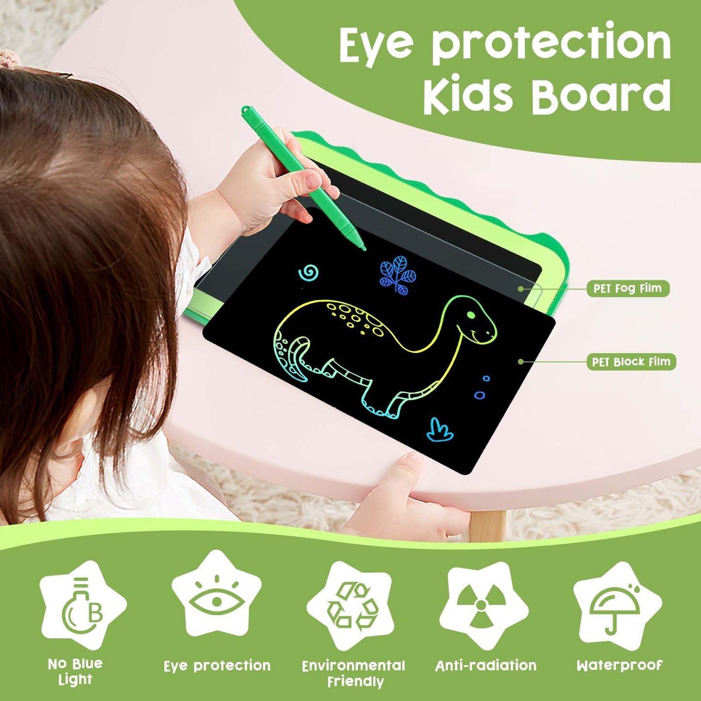 Teriph LCD Writing Tablet for Kids – 8.5 Inch Colorful Doodle Pad, Safe & Portable Educational Toy