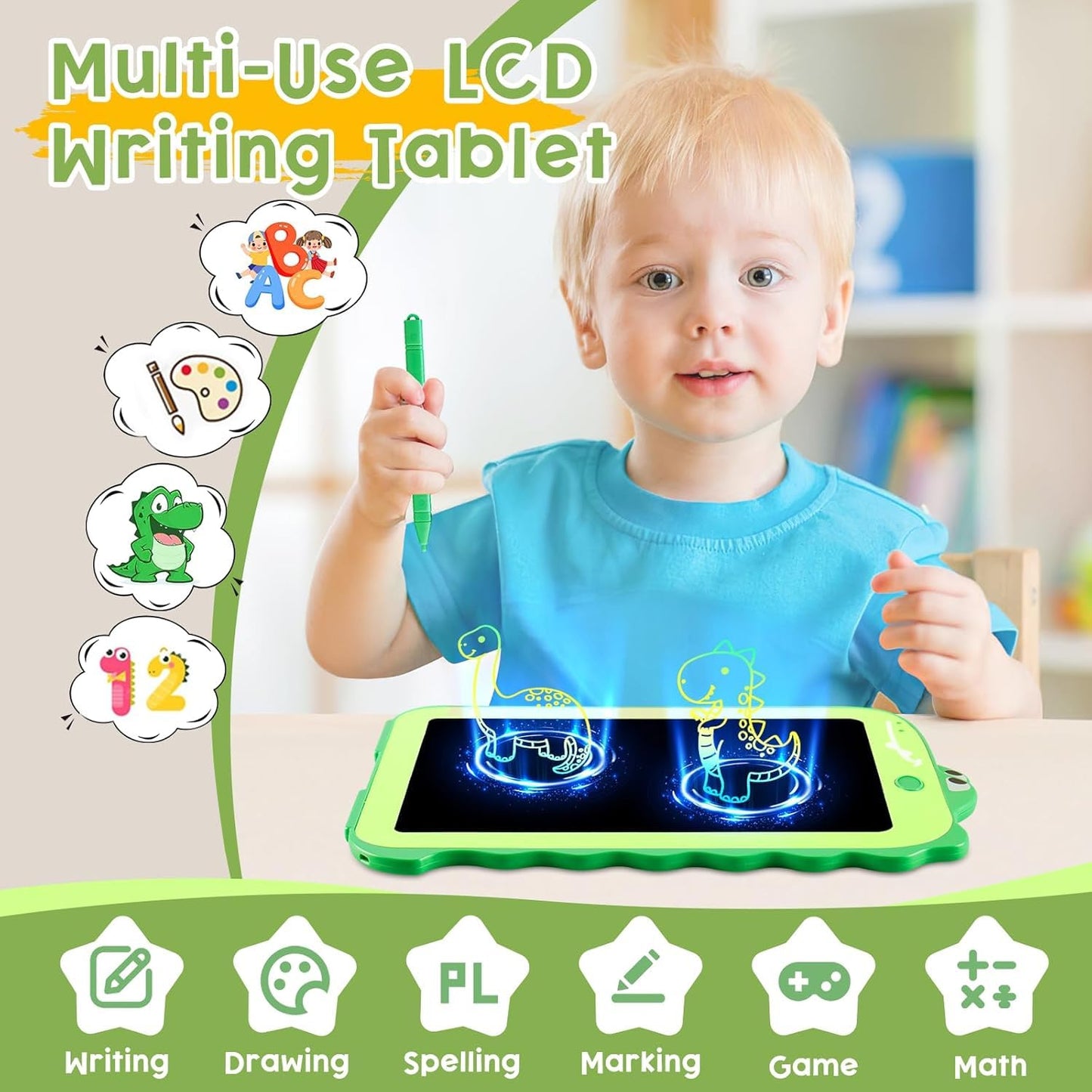 Teriph LCD Writing Tablet for Kids – 8.5 Inch Colorful Doodle Pad, Safe & Portable Educational Toy