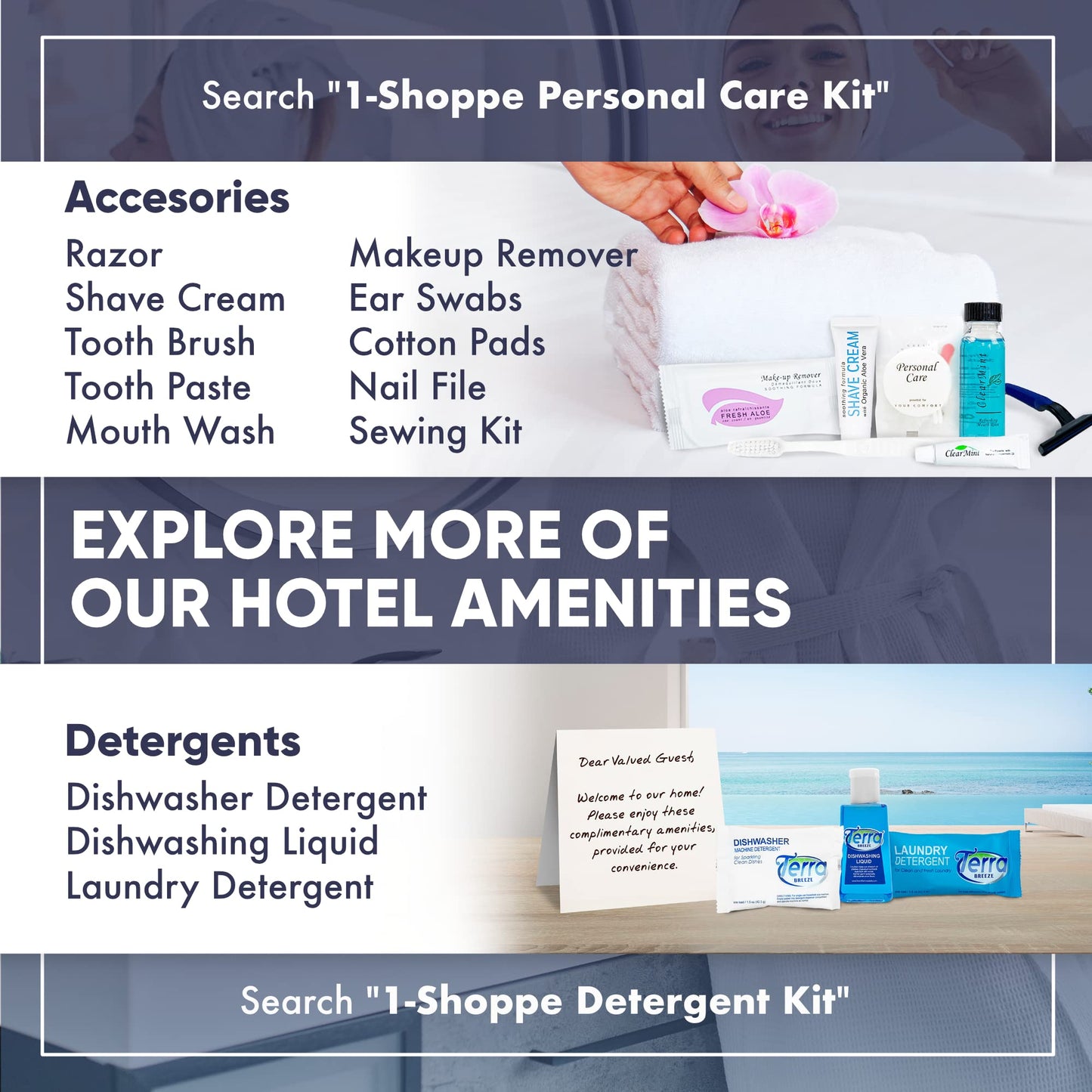 Terra Pure White Tea & Coconut Toiletries Set – 75-Piece Hotel Amenities Kit (1oz liquids, 1.25oz bar) | Hotels & Rentals
