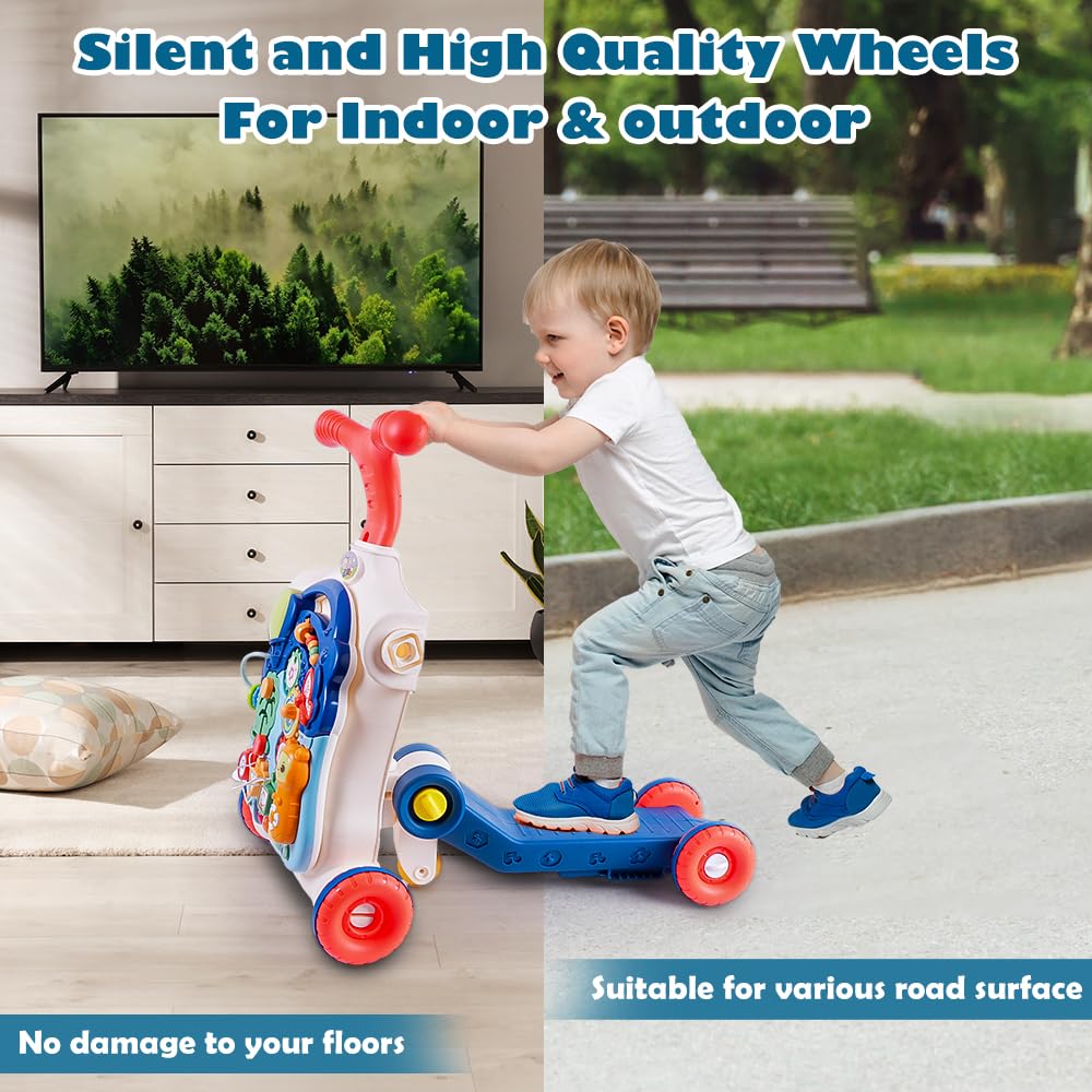 Terramus 5-in-1 Baby Walker: Sit-to-Stand Toy with 5 Modes for Toddlers 6–60 Months