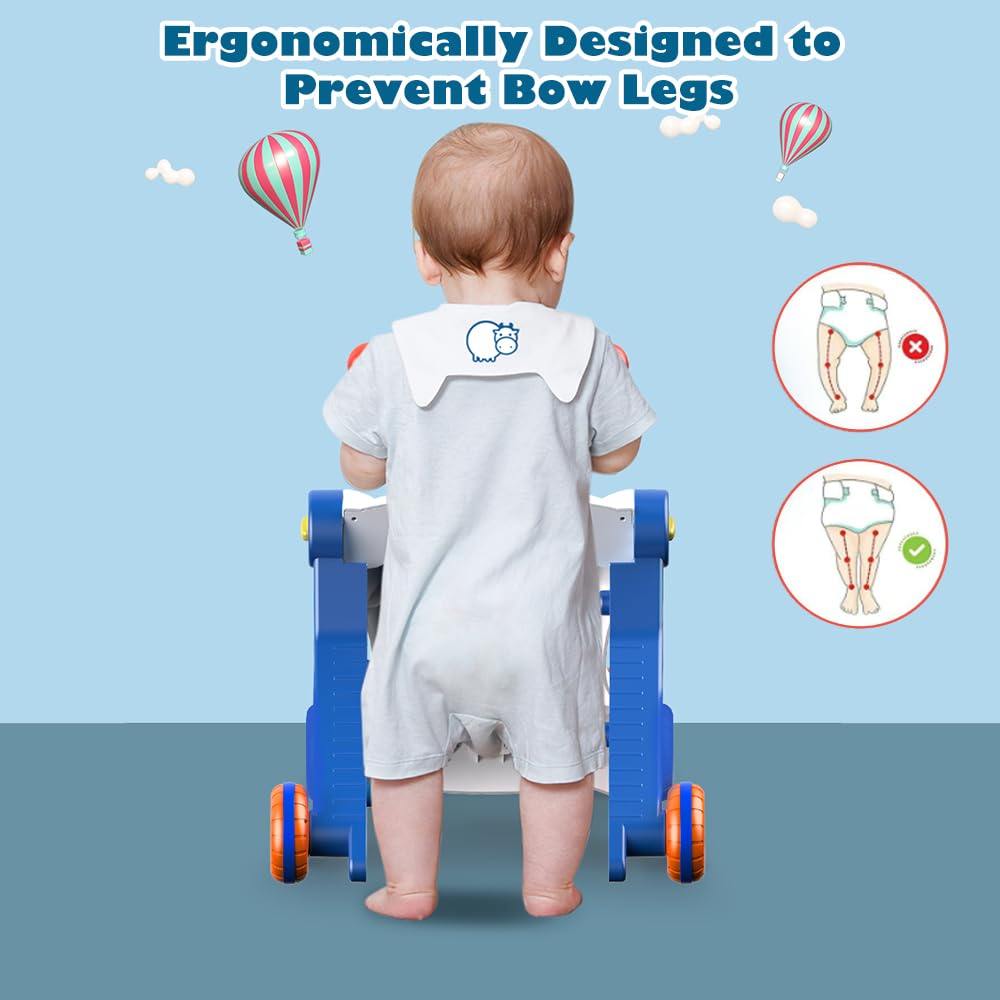 Terramus 5-in-1 Baby Walker: Sit-to-Stand Toy with 5 Modes for Toddlers 6–60 Months