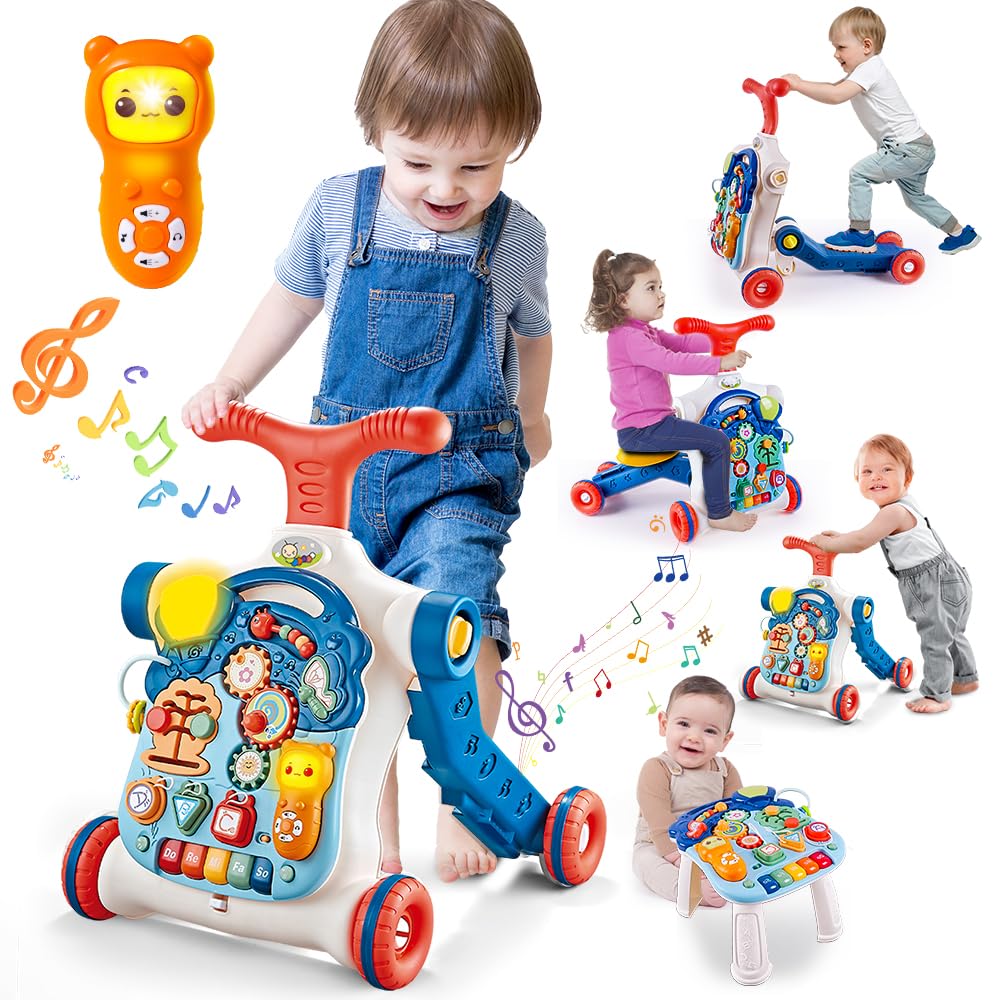 Terramus 5-in-1 Baby Walker: Sit-to-Stand Toy with 5 Modes for Toddlers 6–60 Months