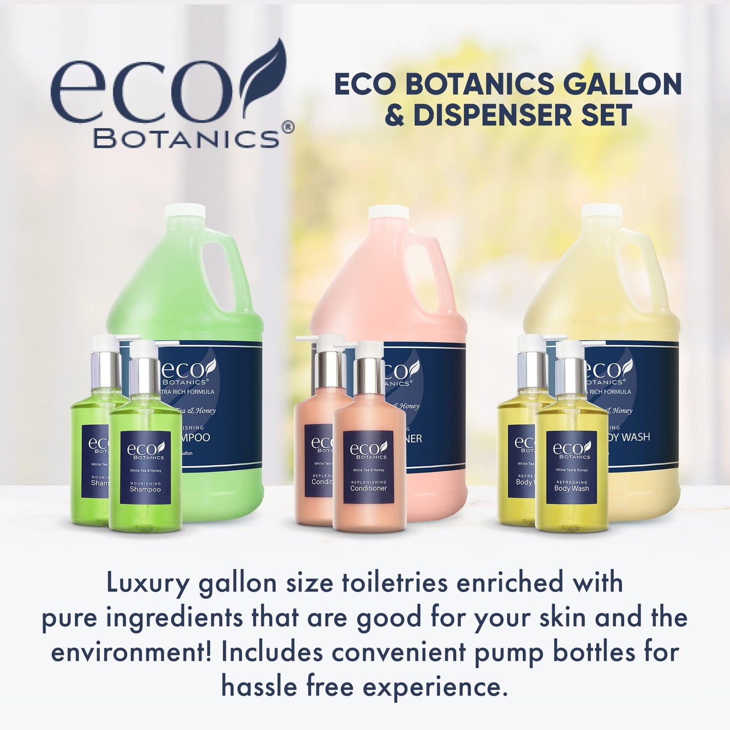 Terra Pure Eco Botanics Gallon & Dispenser Set | Hotel Amenities Kit