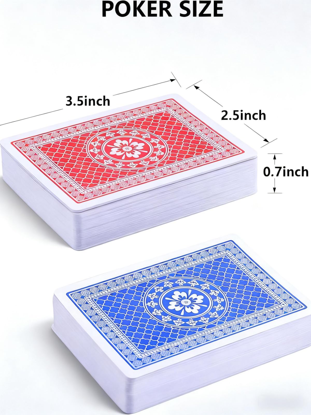 Teskyer 2 Pack Large Print Playing Cards – Large Index, Poker Size, Linen Finish
