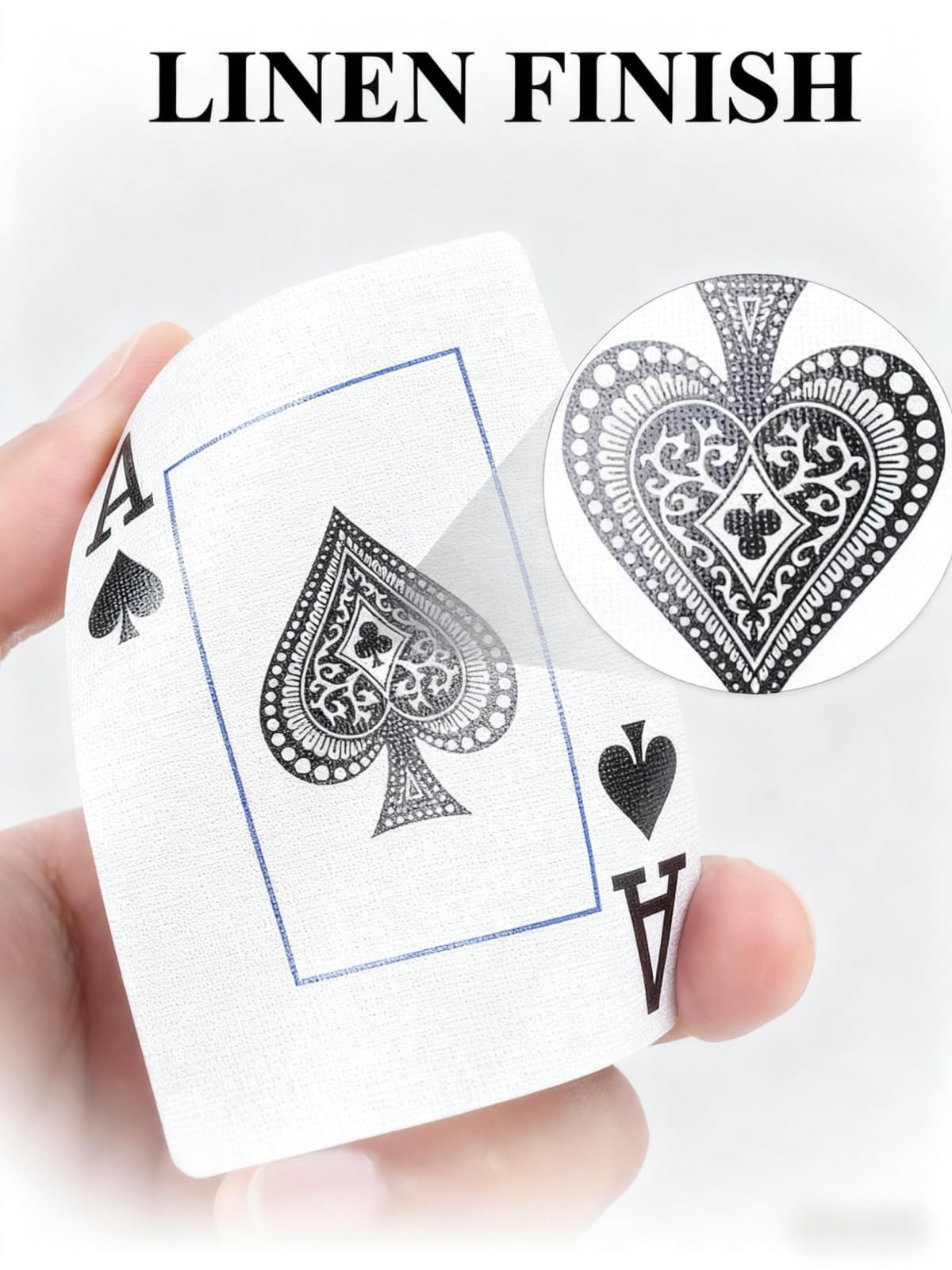 Teskyer 2 Pack Large Print Playing Cards – Large Index, Poker Size, Linen Finish