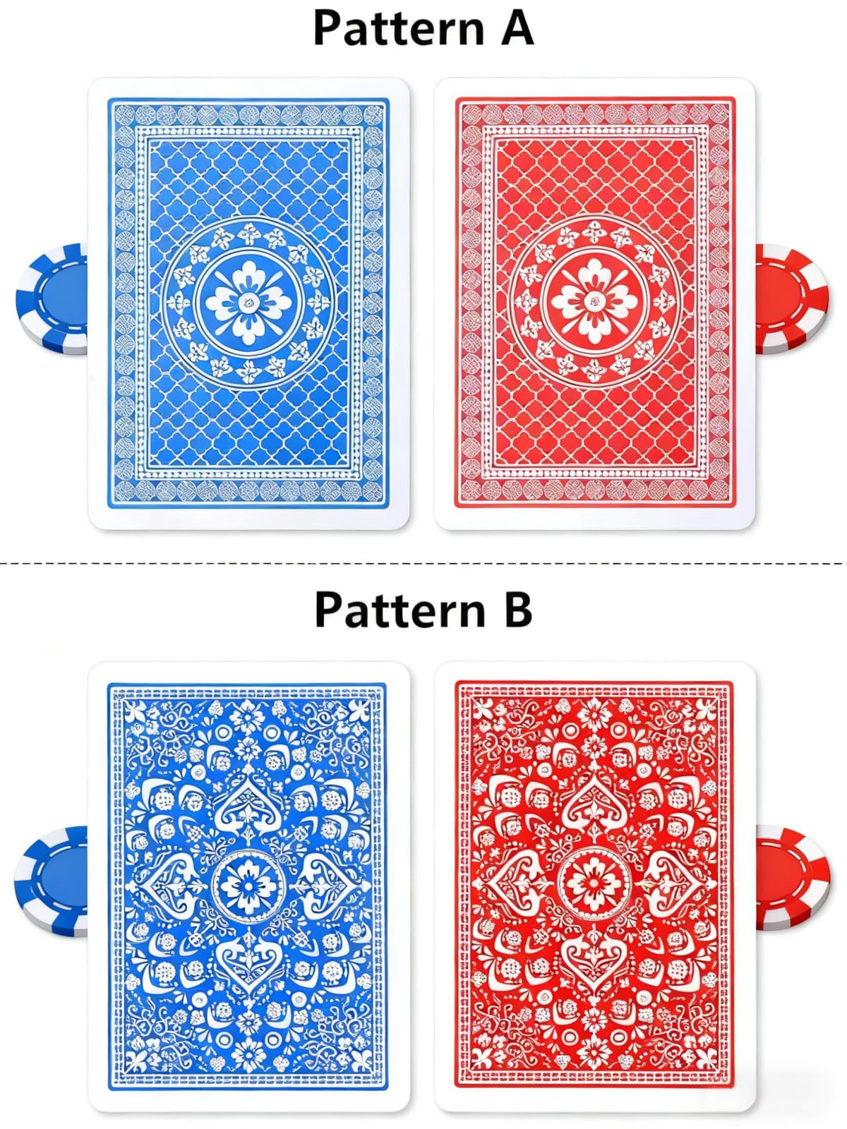 Teskyer 2 Pack Large Print Playing Cards – Large Index, Poker Size, Linen Finish