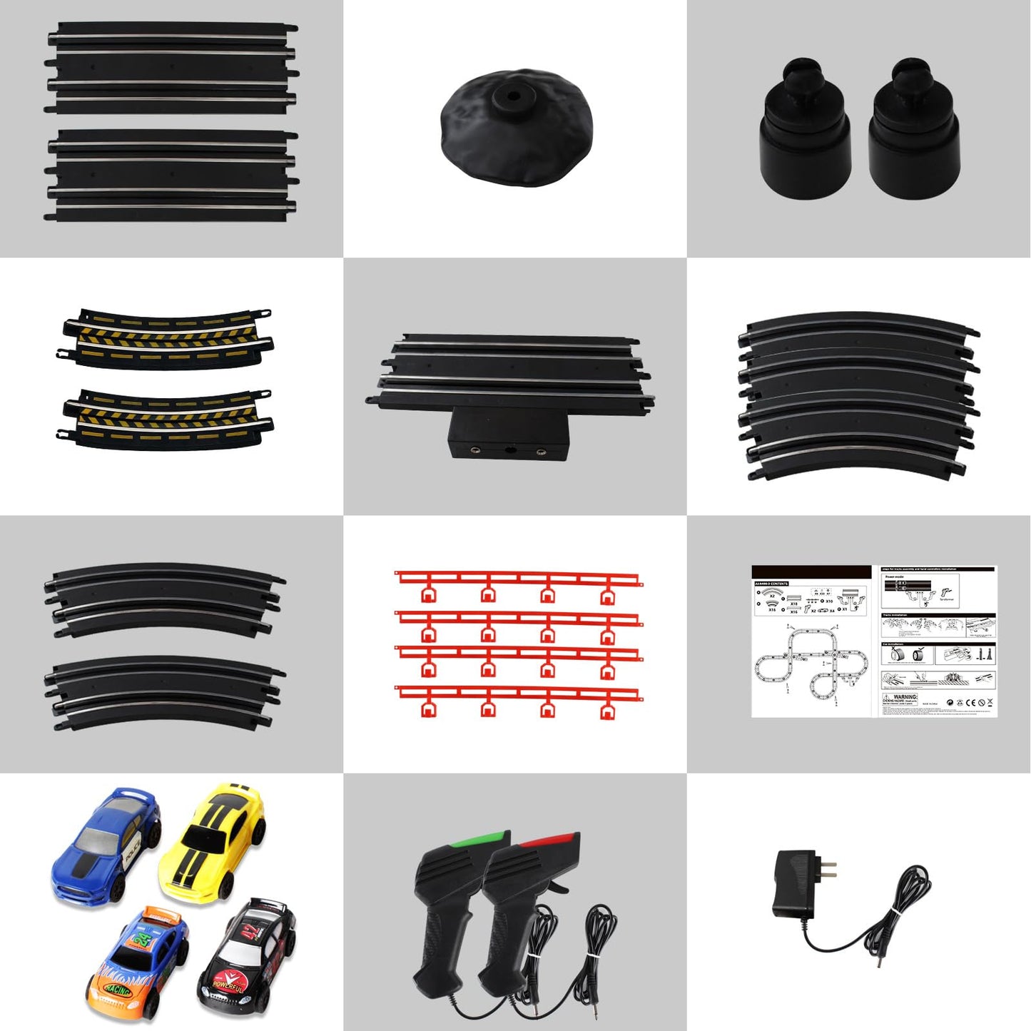Teslala 28ft Slot Racing Track Set – 4 Cars & 2 Controllers for Kids 6-8