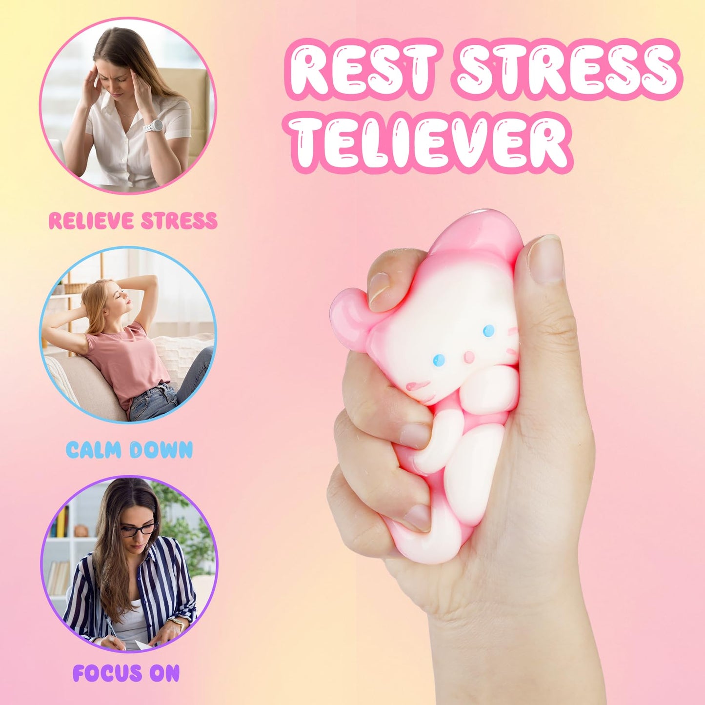 TETEMUN 16 PCS Big Taba Squishy Set – Fidget Toys Kit for Kids, Stress Relief & Party Favors