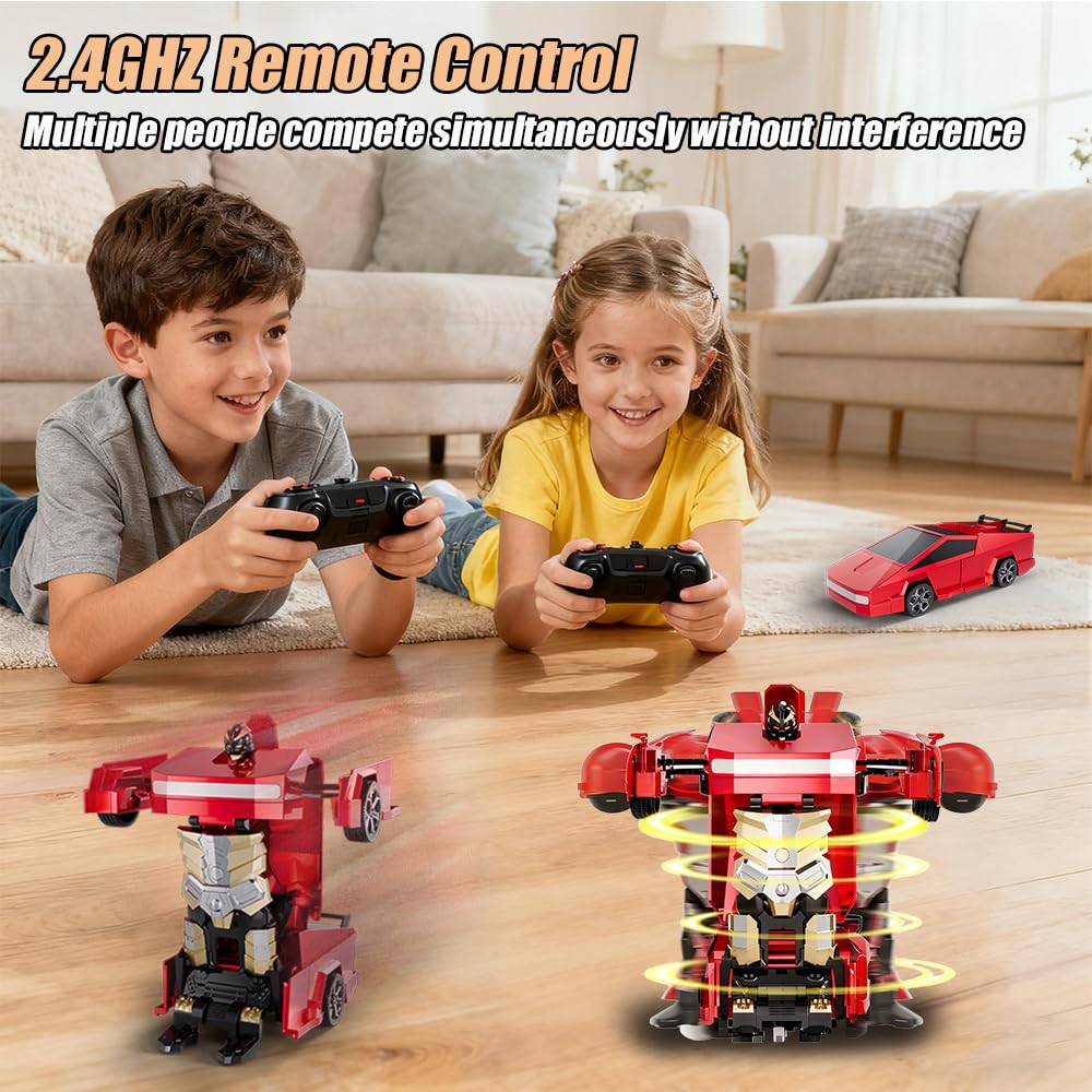 Tetesese Robot Toy Transforming RC Car – Cyber Style Truck, 360° Rotation, All-Terrain 1/24