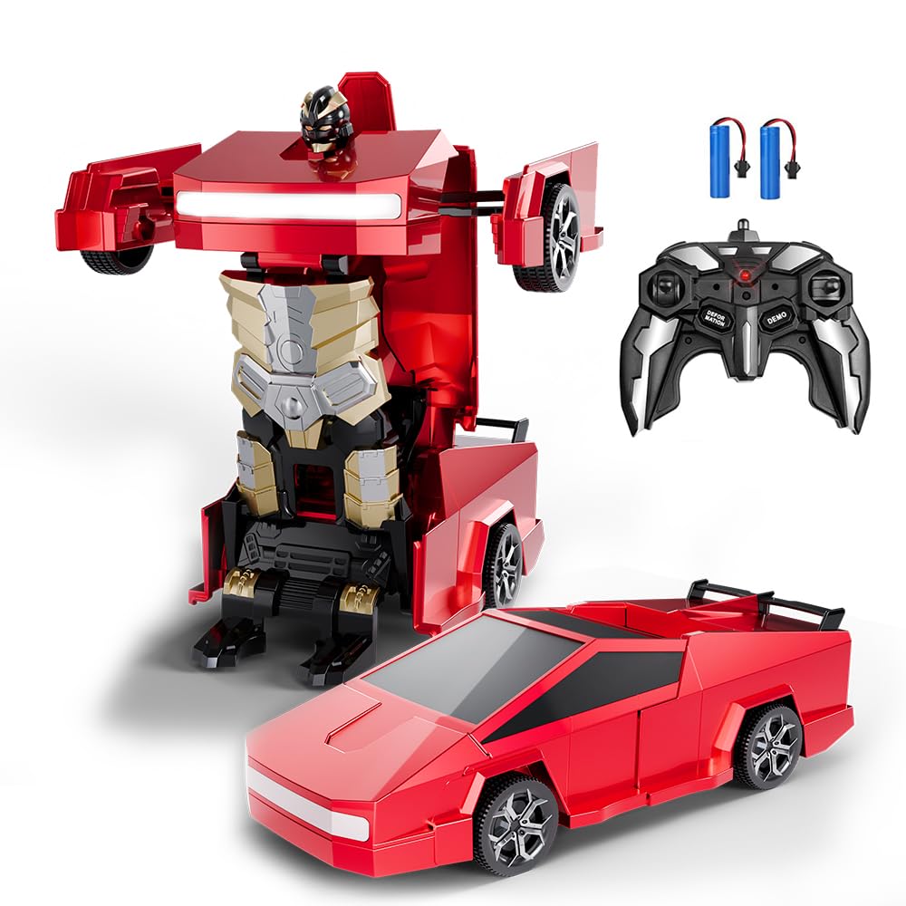 Tetesese Robot Toy Transforming RC Car – Cyber Style Truck, 360° Rotation, All-Terrain 1/24